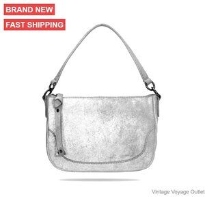 Genuine Leather Crossbody Bag with Top Handle and Multiple Pockets